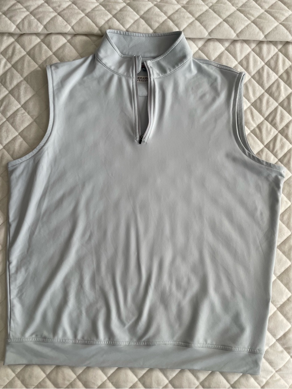 Peter Millar Light Gray Sleeveless Quarter-Zip Pullover